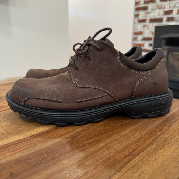Timberland Leather Oxfords Comfort Casual‎ Walking Shoes Brown Mens 9.5M - Picture 7 of 10